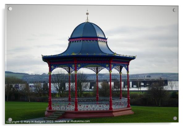 Magdalen Green Bandstand Dundee Scotland  Acrylic by Mary M Rodgers