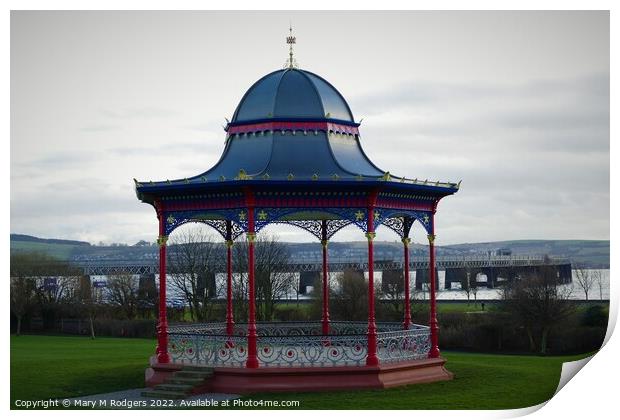 Magdalen Green Bandstand Dundee Scotland  Print by Mary M Rodgers