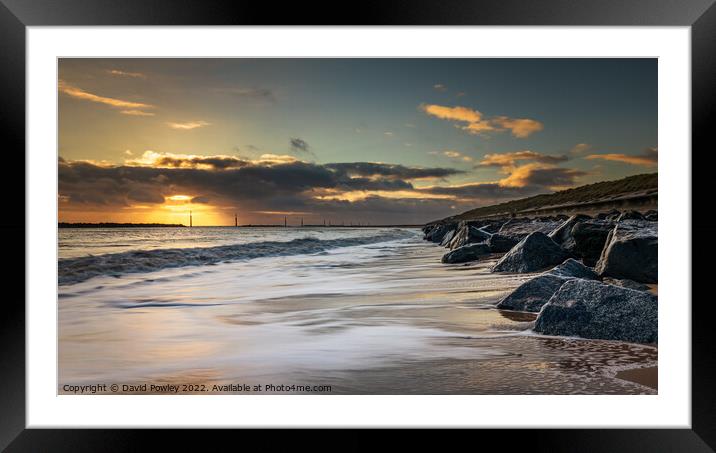 Sea Palling Beach at Sunrise Framed Mounted Print by David Powley