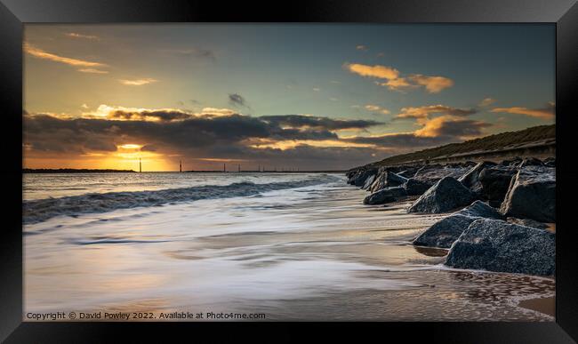 Sea Palling Beach at Sunrise Framed Print by David Powley