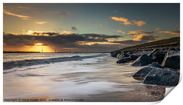 Sea Palling Beach at Sunrise Print by David Powley