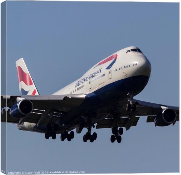 British Airways Boeing 747         Canvas Print by David Pyatt