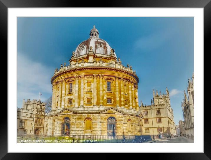 The Iconic Radcliffe Camera Building Framed Mounted Print by Beryl Curran