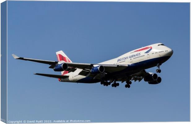 British Airways Boeing 747       Canvas Print by David Pyatt