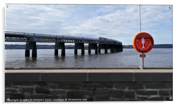 Tay Rail Bridge Scotland Acrylic by Mary M Rodgers