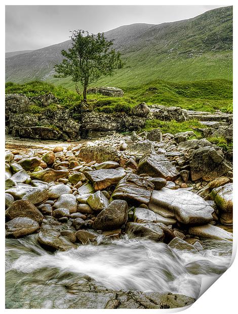 The Rocky River Etive. Print by Aj’s Images
