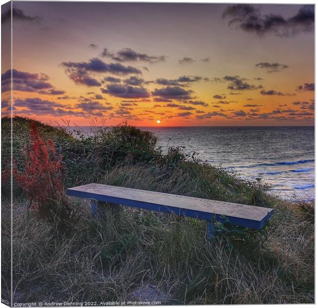 Sit and relax at Widemouth Bay Cornwall  Canvas Print by Andrew Denning