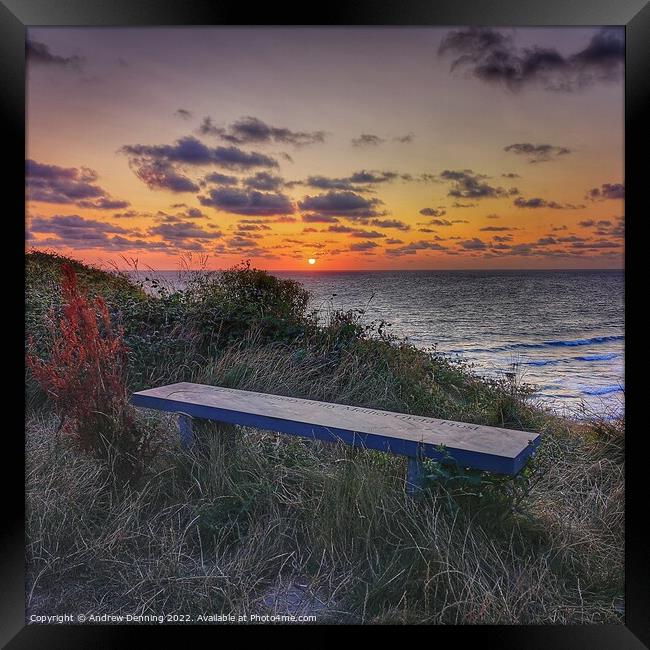 Sit and relax at Widemouth Bay Cornwall  Framed Print by Andrew Denning