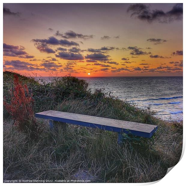 Sit and relax at Widemouth Bay Cornwall  Print by Andrew Denning