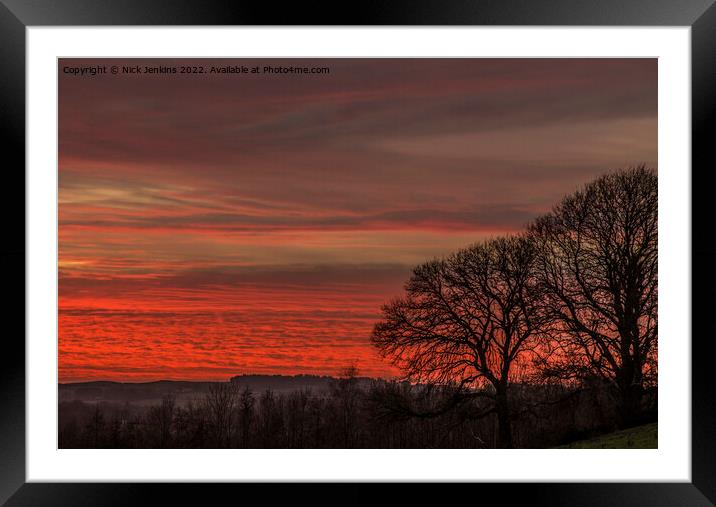 Vale of Glamorgan Sunset Looking West  Framed Mounted Print by Nick Jenkins