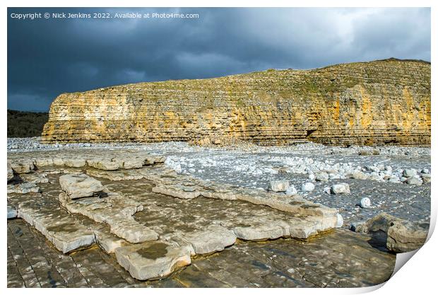 Llantwit Major Beach Glamorgan Heritage Coast  Print by Nick Jenkins