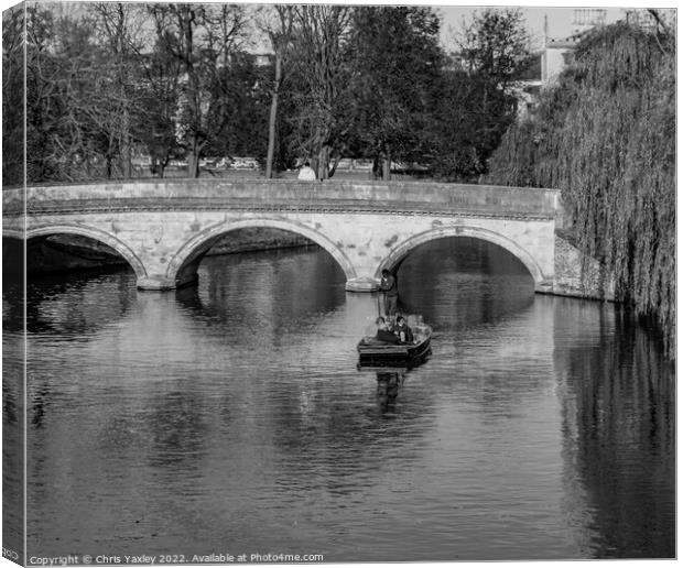 Clare Bridge over the River Cam, Cambridge Backs Canvas Print by Chris Yaxley