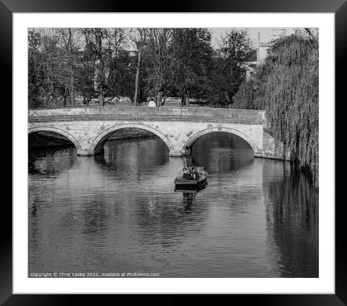 Clare Bridge over the River Cam, Cambridge Backs Framed Mounted Print by Chris Yaxley