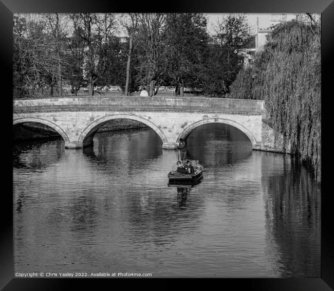 Clare Bridge over the River Cam, Cambridge Backs Framed Print by Chris Yaxley