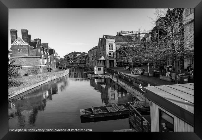 View down the River Cam in the city of Cambridge Framed Print by Chris Yaxley