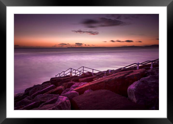 Sunset at Aberavon Beach Framed Mounted Print by Leighton Collins