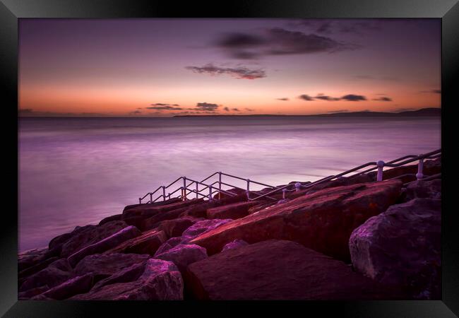 Sunset at Aberavon Beach Framed Print by Leighton Collins
