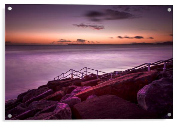 Sunset at Aberavon Beach Acrylic by Leighton Collins
