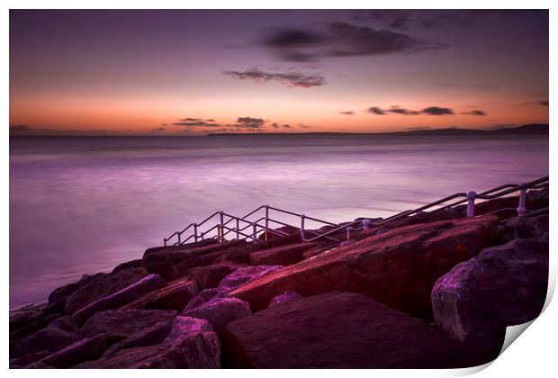 Sunset at Aberavon Beach Print by Leighton Collins