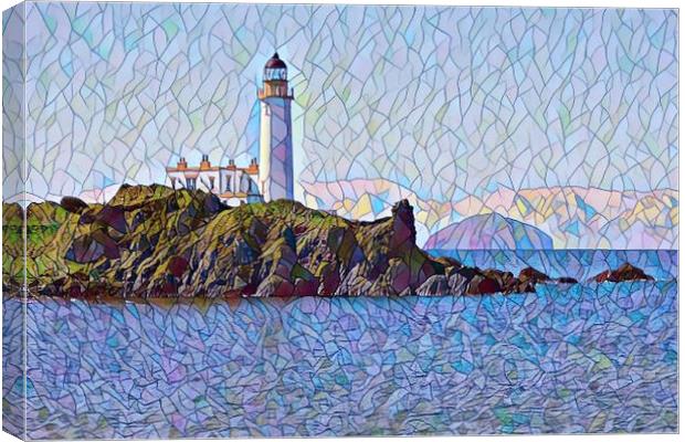 Abstract  view of Turnberry lighthouse and Ailsa C Canvas Print by Allan Durward Photography