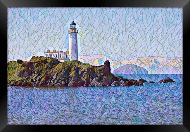 Abstract  view of Turnberry lighthouse and Ailsa C Framed Print by Allan Durward Photography