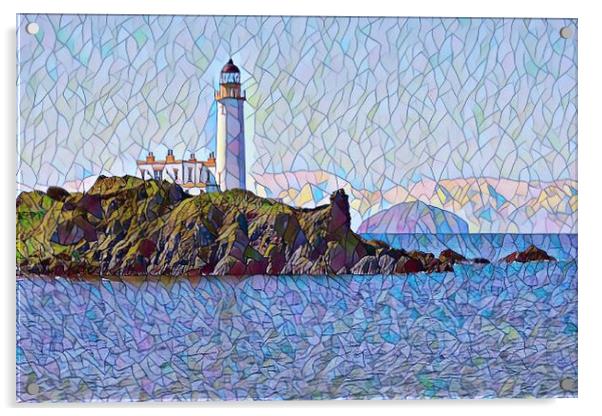 Abstract  view of Turnberry lighthouse and Ailsa C Acrylic by Allan Durward Photography
