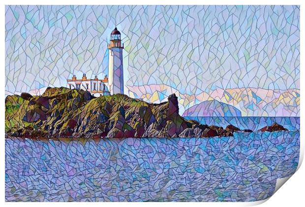 Abstract  view of Turnberry lighthouse and Ailsa C Print by Allan Durward Photography