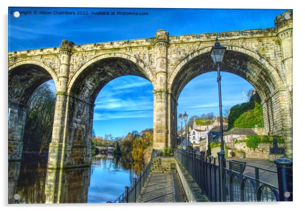 Knaresborough Viaduct Close Up, North Yorkshire  Acrylic by Alison Chambers