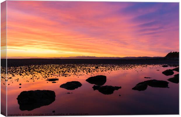 Morecambe Bay Sunset Canvas Print by Keith Douglas