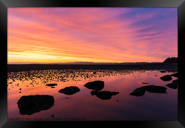 Morecambe Bay Sunset Framed Print by Keith Douglas