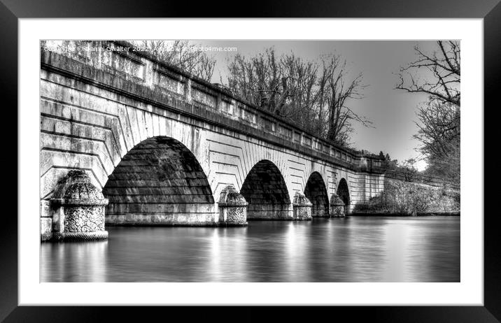 Black and White - Chertsey Bridge Framed Mounted Print by Daniel Gwalter