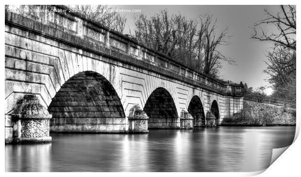 Black and White - Chertsey Bridge Print by Daniel Gwalter