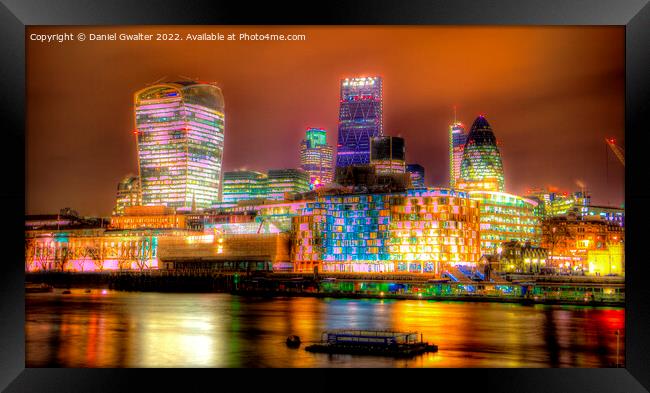 Super HDR - City of London at Night Framed Print by Daniel Gwalter