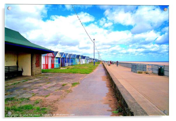 Promenade at Sutton on Sea. Acrylic by john hill