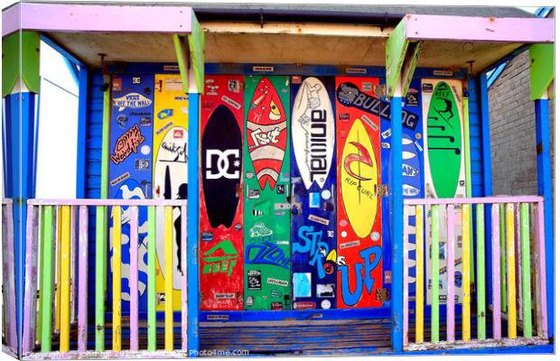 Surfer's Beach Hut. Canvas Print by john hill
