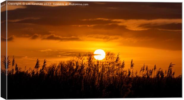 Sunset at Goldcliff Canvas Print by Lee Kershaw