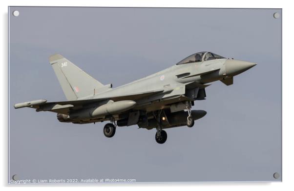 Royal Air Force Eurofighter Typhoon 'ZK340'  Acrylic by Liam Roberts