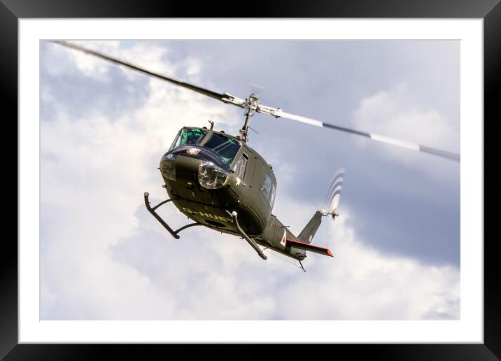 G-Huey Helicopter Framed Mounted Print by J Biggadike