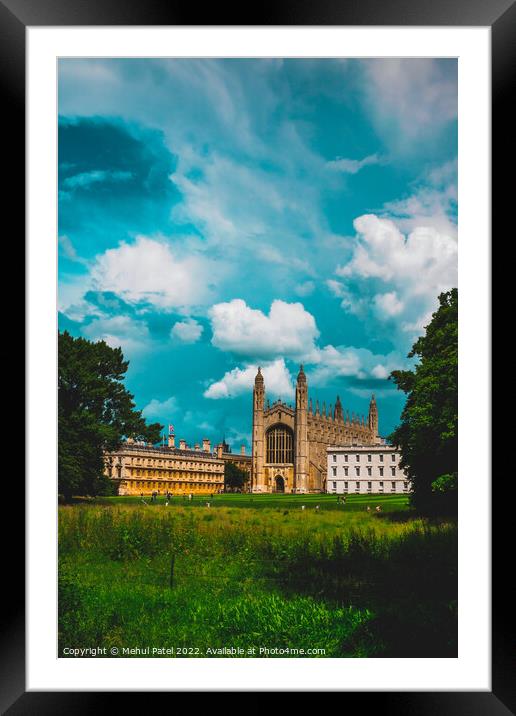 View of King's College Cambridge, with the Chapel in the centre  Framed Mounted Print by Mehul Patel