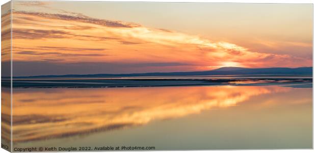 Morecambe Bay sunset over Black Combe Canvas Print by Keith Douglas