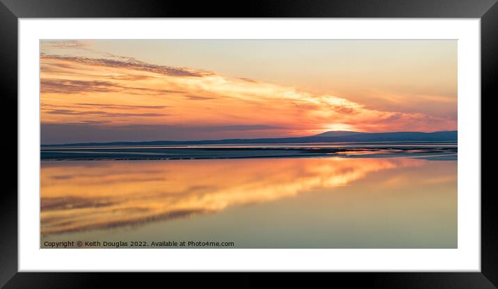 Morecambe Bay sunset over Black Combe Framed Mounted Print by Keith Douglas