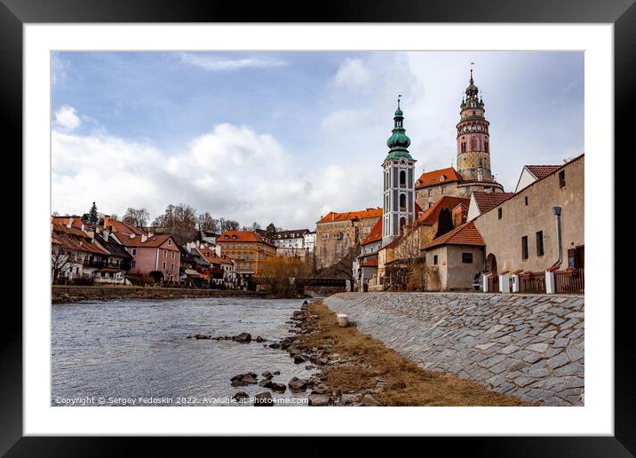 Old Town of Cesky Krumlov, Czechia Framed Mounted Print by Sergey Fedoskin
