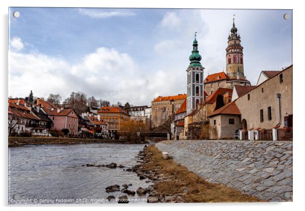 Old Town of Cesky Krumlov, Czechia Acrylic by Sergey Fedoskin