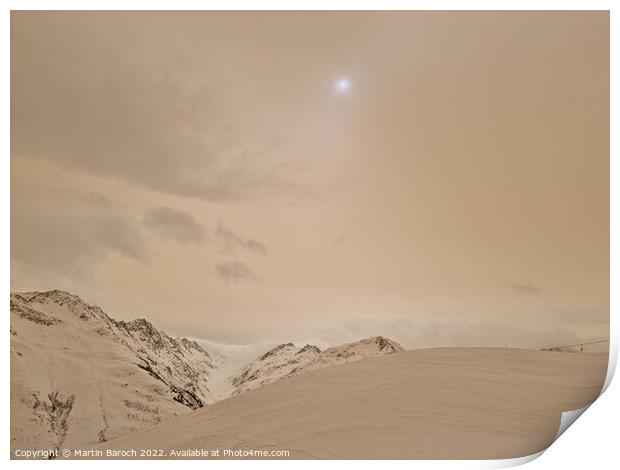 Alps with Sahara sand Print by Martin Baroch