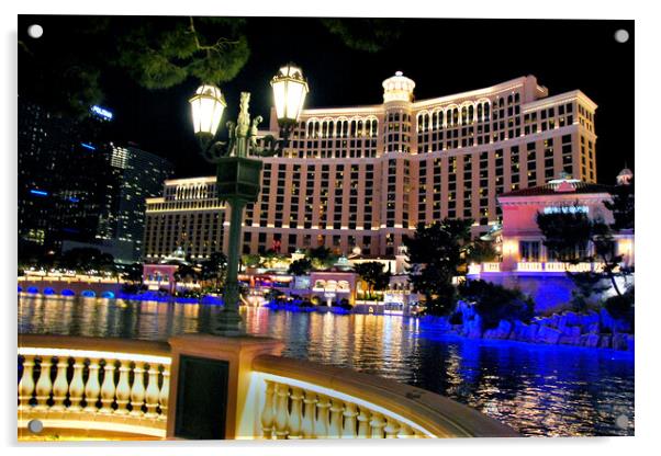 Bellagio Hotel Las Vegas Nevada America USA Acrylic by Andy Evans Photos