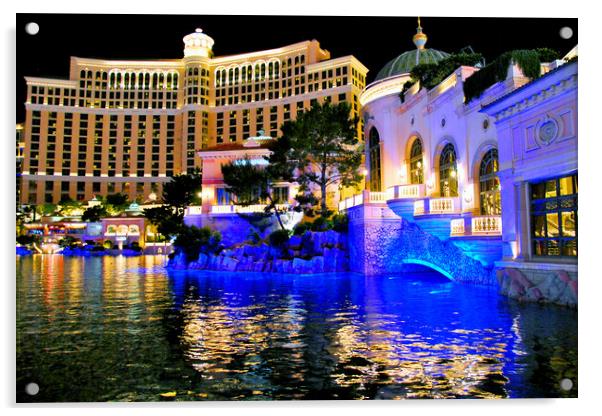 Bellagio Hotel Las Vegas Nevada America USA Acrylic by Andy Evans Photos