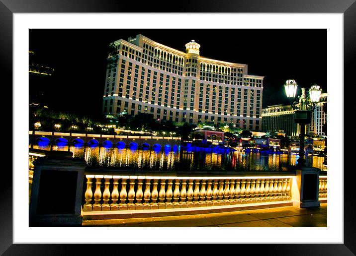 Bellagio Hotel Las Vegas Nevada America USA Framed Mounted Print by Andy Evans Photos