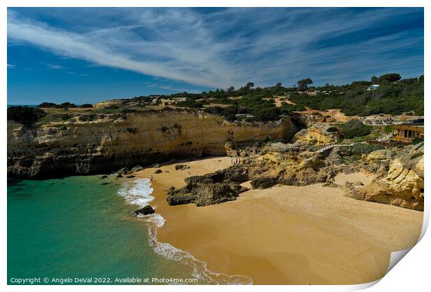 Albandeira beach from the Cliffs Print by Angelo DeVal