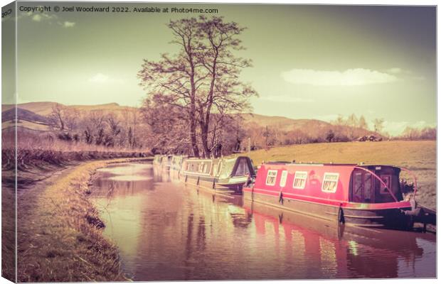 Narrowboats on Brecon Canal Canvas Print by Joel Woodward