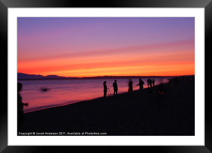 Seattle Sunset Silhouettes Framed Mounted Print by Jonah Anderson Photography